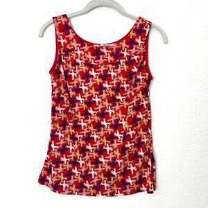 [Vintage] Thermo-Jac 70s Red Airplane Novelty Print Sleeveless Tank Top Sz Small